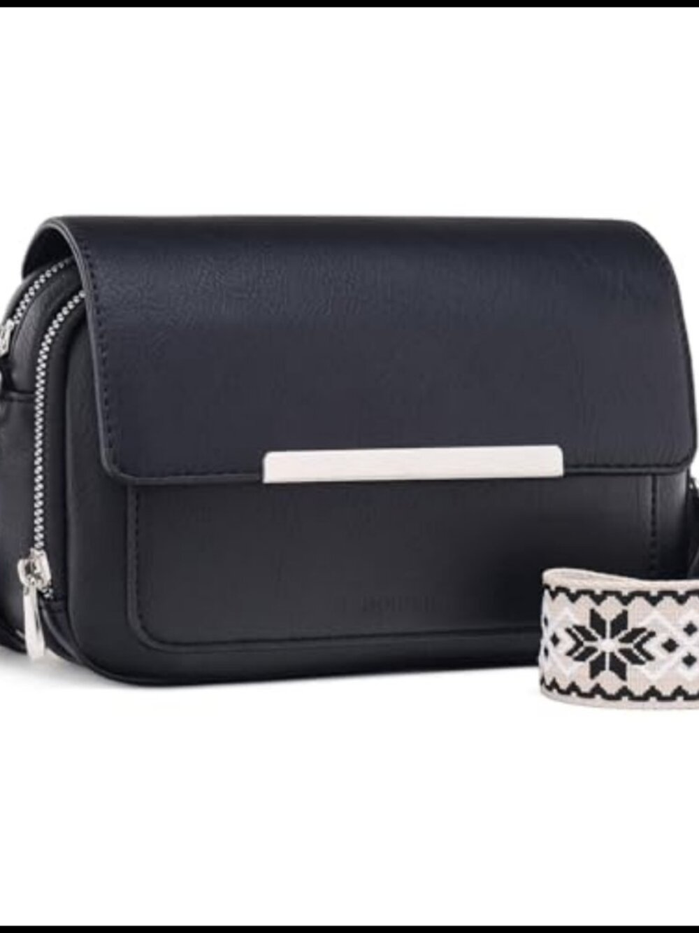 PU Leather Crossbody Wallet Purse RFID Small Travel Bag Wide Strap